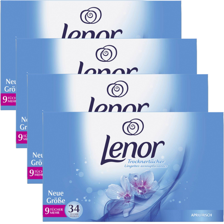 Lenor Aprilfrisch Chusteczki Zapachowe do Suszarek 34 szt.