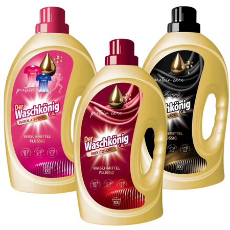 Der Waschkönig Żel do Prania Zestaw Mix 3x3l