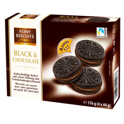 Feiny Biscuits Herbatniki Czarne i Czekoladowe 176 g