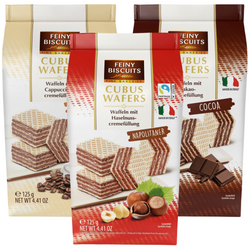 Feiny Biscuits Cubus Wafle z Kremem z Orzechów Laskowych 125 g