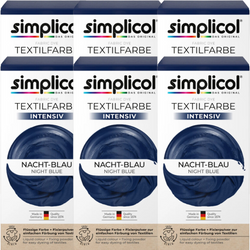 Simplicol Intensiv Barwnik do Tkanin Nacht-Blau Nocny Błękit 6 sztuk