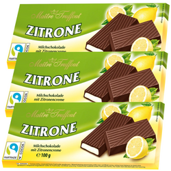 Maitre Truffout Czekolada Nadziewana Cytrynowa 3x100 g