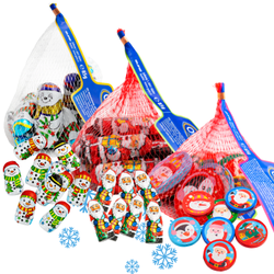 Only Zestaw Mikołaje, Bałwanki, Monety z Czekolady Mlecznej Świąteczne Bożonarodzeniowe 3x85 g