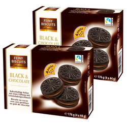 Feiny Biscuits Herbatniki Czarne z Czekoladą 2x176g