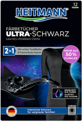 Heitmann Ultra Schwarz 2in1 Chusteczki Odnawiające Czerń 12 szt.
