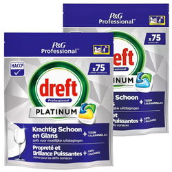 Dreft Platinum Kapsułki do Zmywarki Regular i Lemon 2x75 szt.