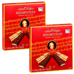 MaitreTruffout Mozartsticks Luksusowe Czekoladowe Batony z Marcepanem i Nugatem 2x200 g