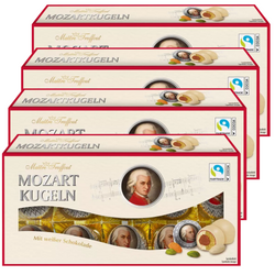MaitreTruffout Mozartkugeln White Pralinki z Nadzieniem Marcepanowo-Orzechowym w Białej Czekoladzie 4x200 g