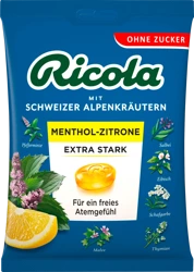 Ricola Menthol Zitrone Extra Stark Cukierki bez Cukru 75 g