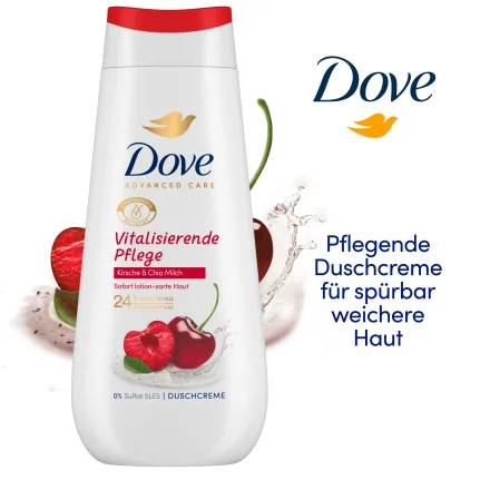 Dove Advanced Care Vitalisierende Pflege Kirsche & Chia Milch Żel pod Prysznic 225 ml