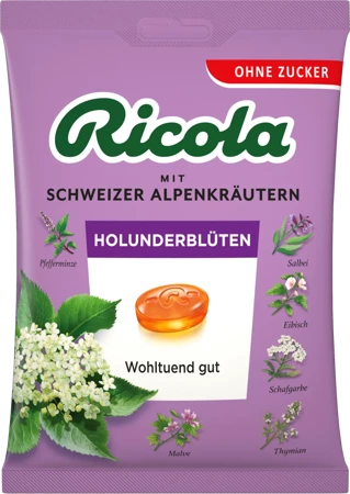 Ricola Holunderblüte Cukierki bez Cukru 75 g