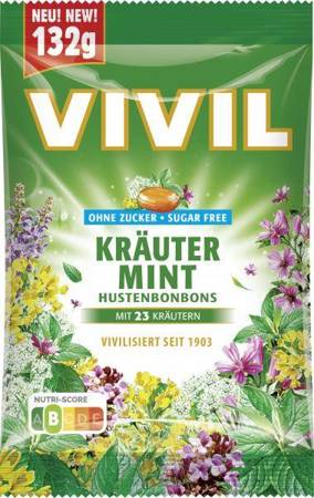 Vivil Krauter Mint Cukierki bez Cukru 132 g