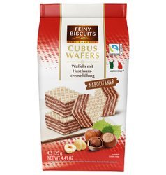 Feiny Biscuits Cubus Wafle z Kremem z Orzechów Laskowych 125 g