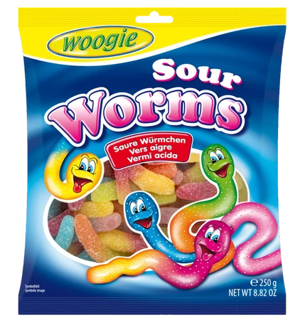 Woogie Saure Würmer Kwaśne Żelki 250 g