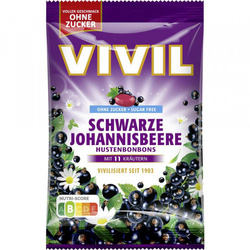 Vivil Schwarze Johannisbeere Cukierki bez Cukru 120 g