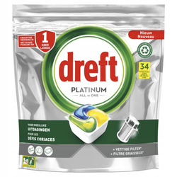 Dreft Platinum All in One Citron Kapsułki do Zmywarki 34 szt.